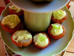 Sweet Potato Cupcakes with Cream Cheese Frosting and Lime Zest